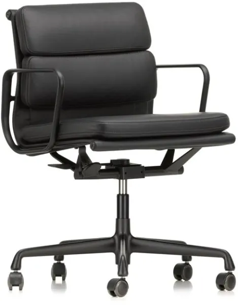 Vitra Soft Pad EA 217 Kontorsstol med Swivel & Armstöd Nero