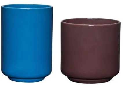 Hübsch Deux Krukset 2-pack Rödbrun/Blå