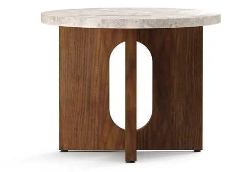 Audo Androgyne Runt Soffbord Valnöt / Kunis Breccia