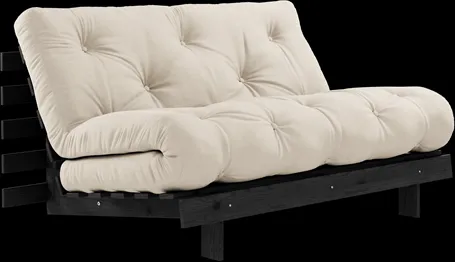 Karup Design Roots bäddsoffa med Roots madrass 140x200 Beige/Svart lackerad